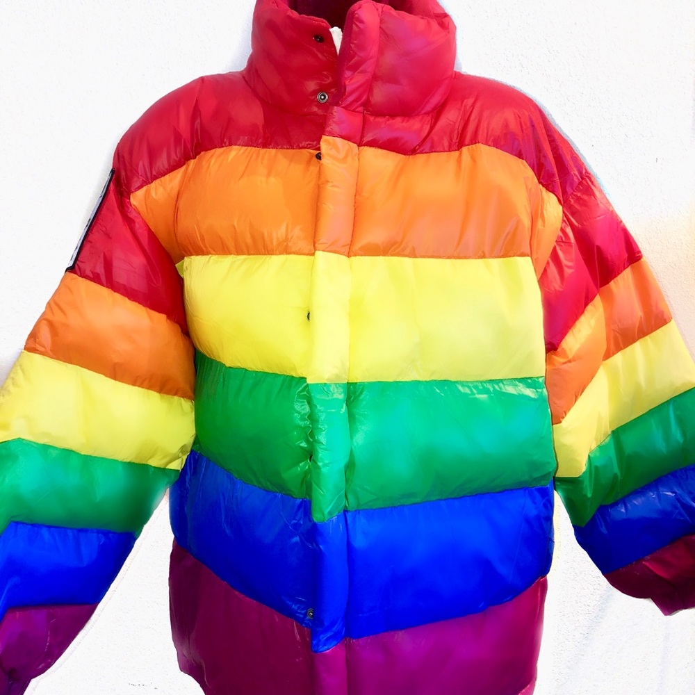 Oversized Rainbow puffy coat